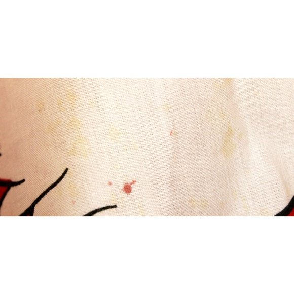 2 VTG 80s Disney Sports Theme Mickey Minnie Daisy Donald Red Curtain Panel Pleat - Picture 9 of 12